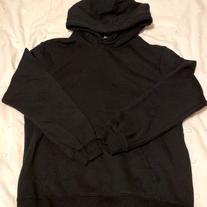 L Plain Black H&M Hoodie